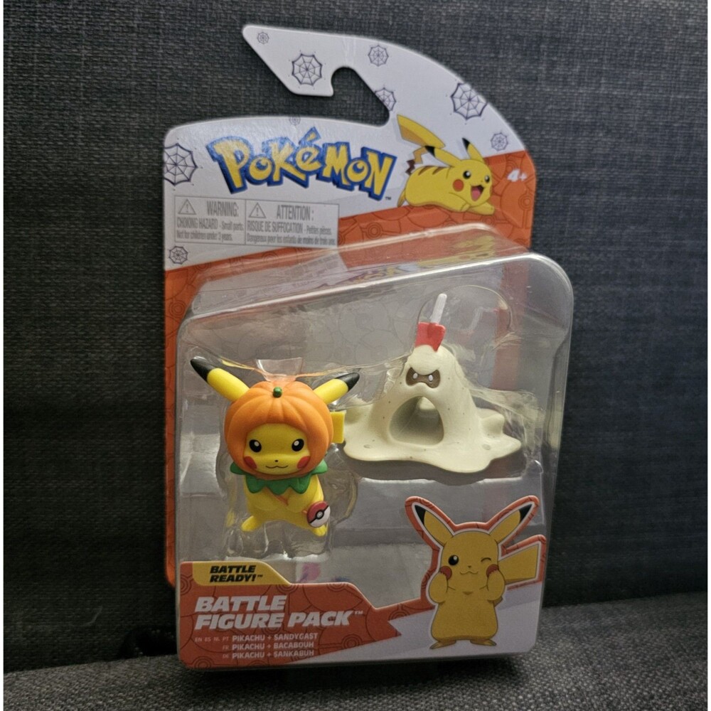 Pokemon PUMPKIN PIKACHU & SANDYGAST Halloween Figures Pack Brand New Sealed